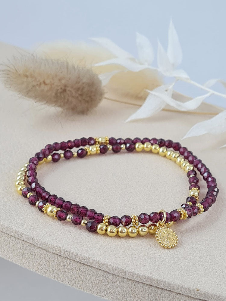 Granat Armbänder mit Silber vergoldet * (DAB 31)