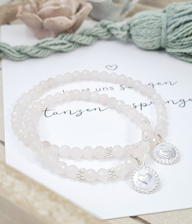 Mutter-Tochter-Armband aus Rosenquarz * (MT 22)