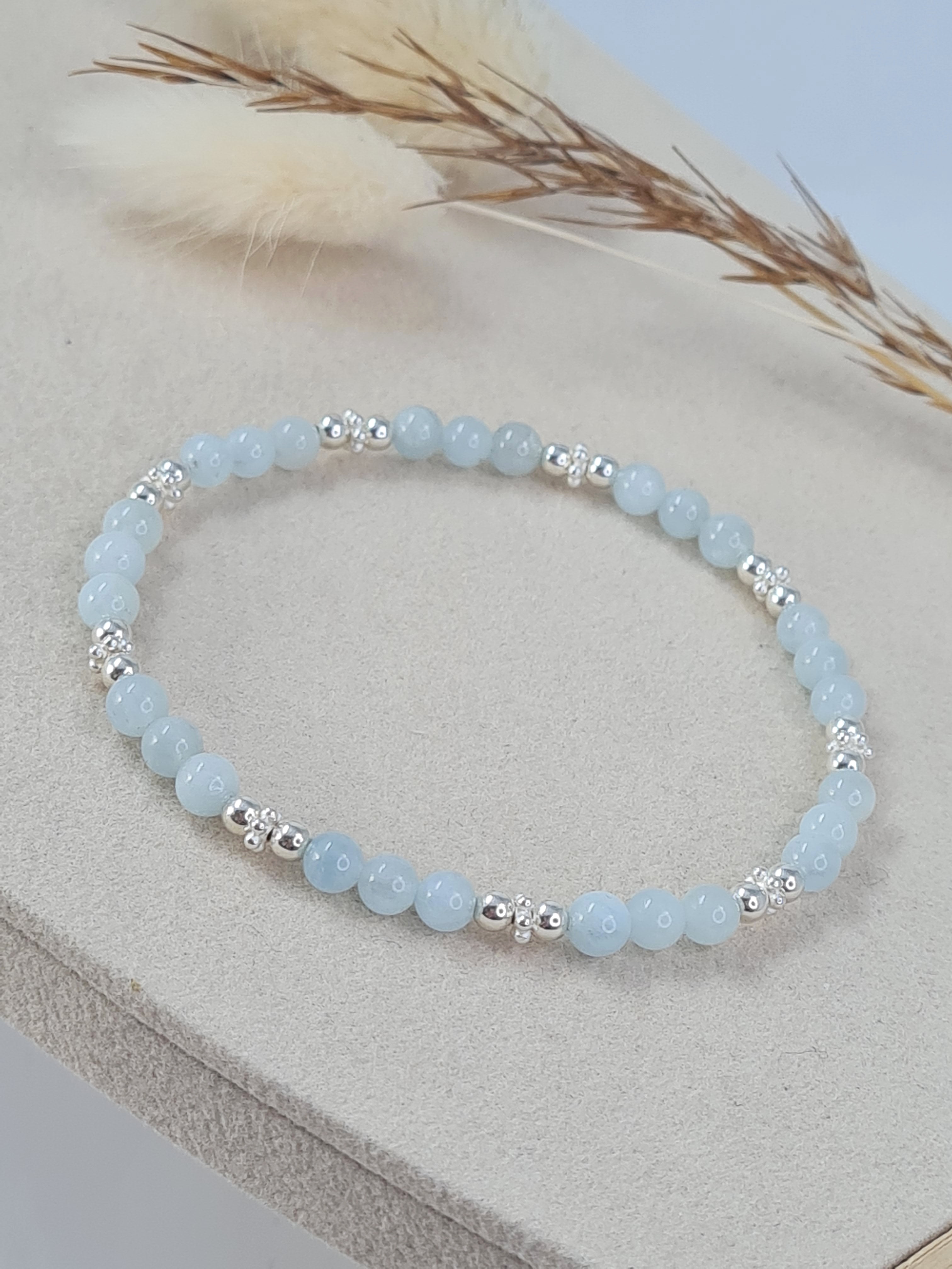 Aquamarin Armband mit Silber * (DAB 223)