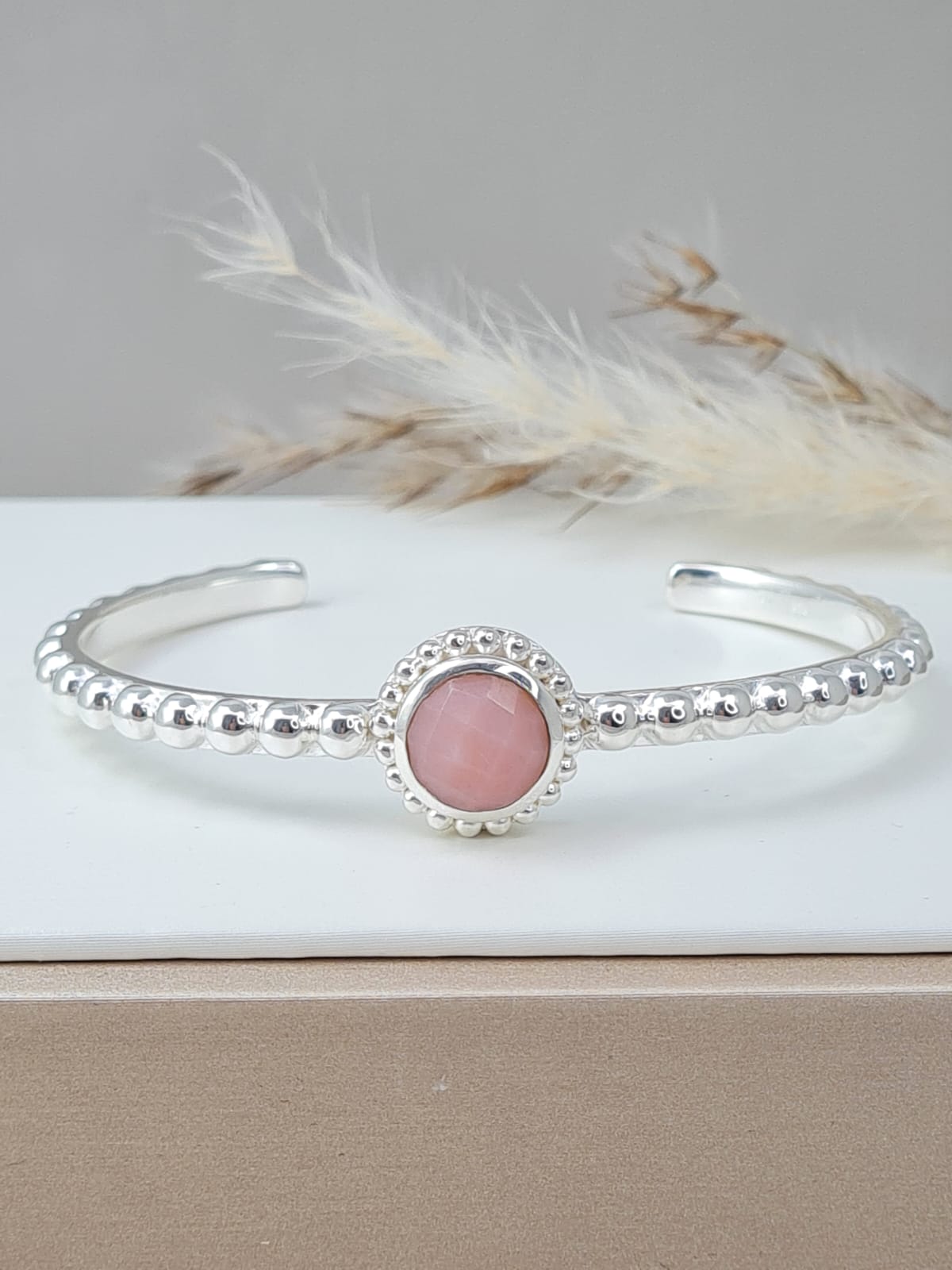 Silber Armspange Dots mit Andenopal (DABS 5)