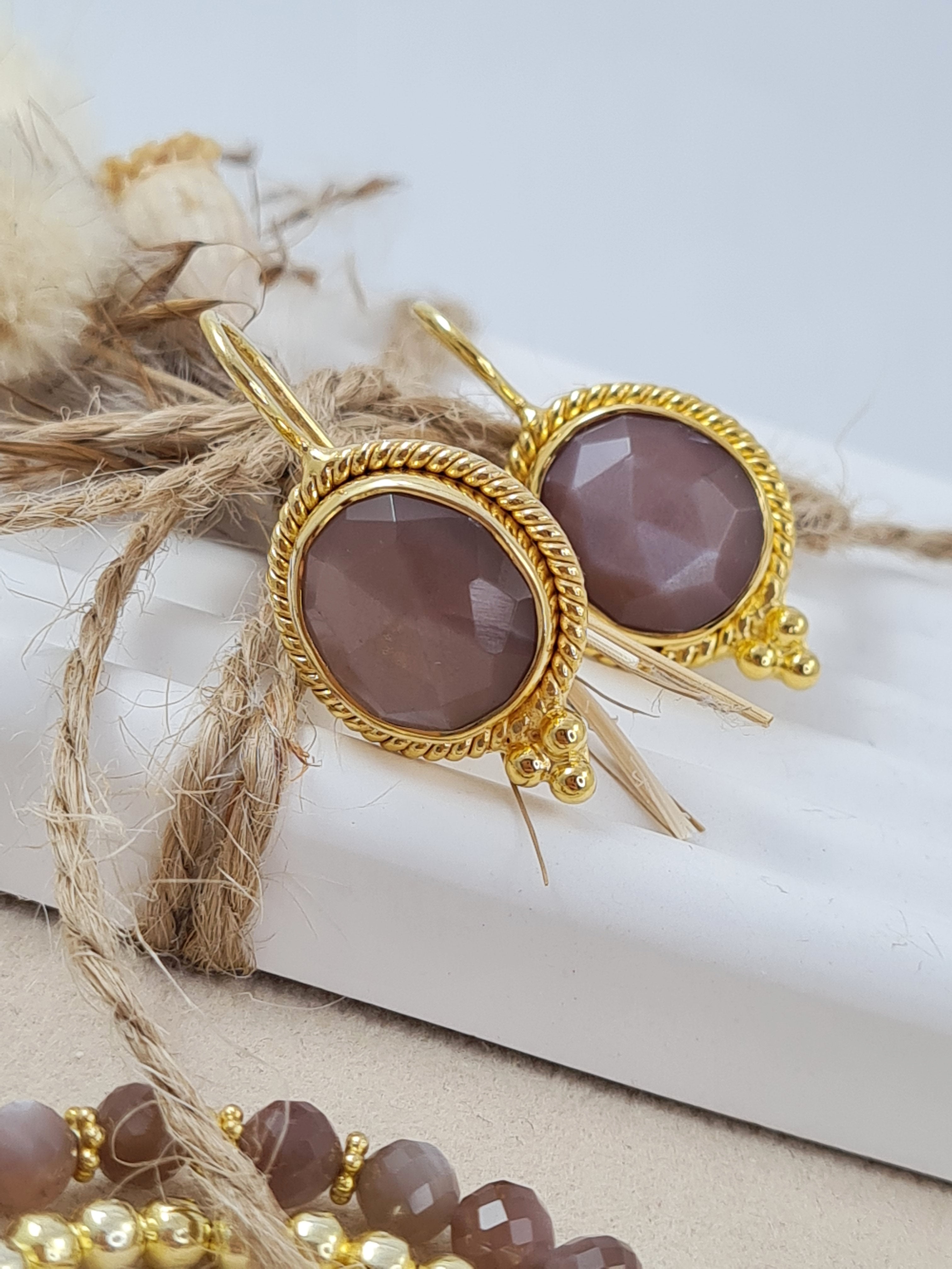 Schmuckset – Chocolate Mondstein, vergoldetes Silber & feine Symbolik