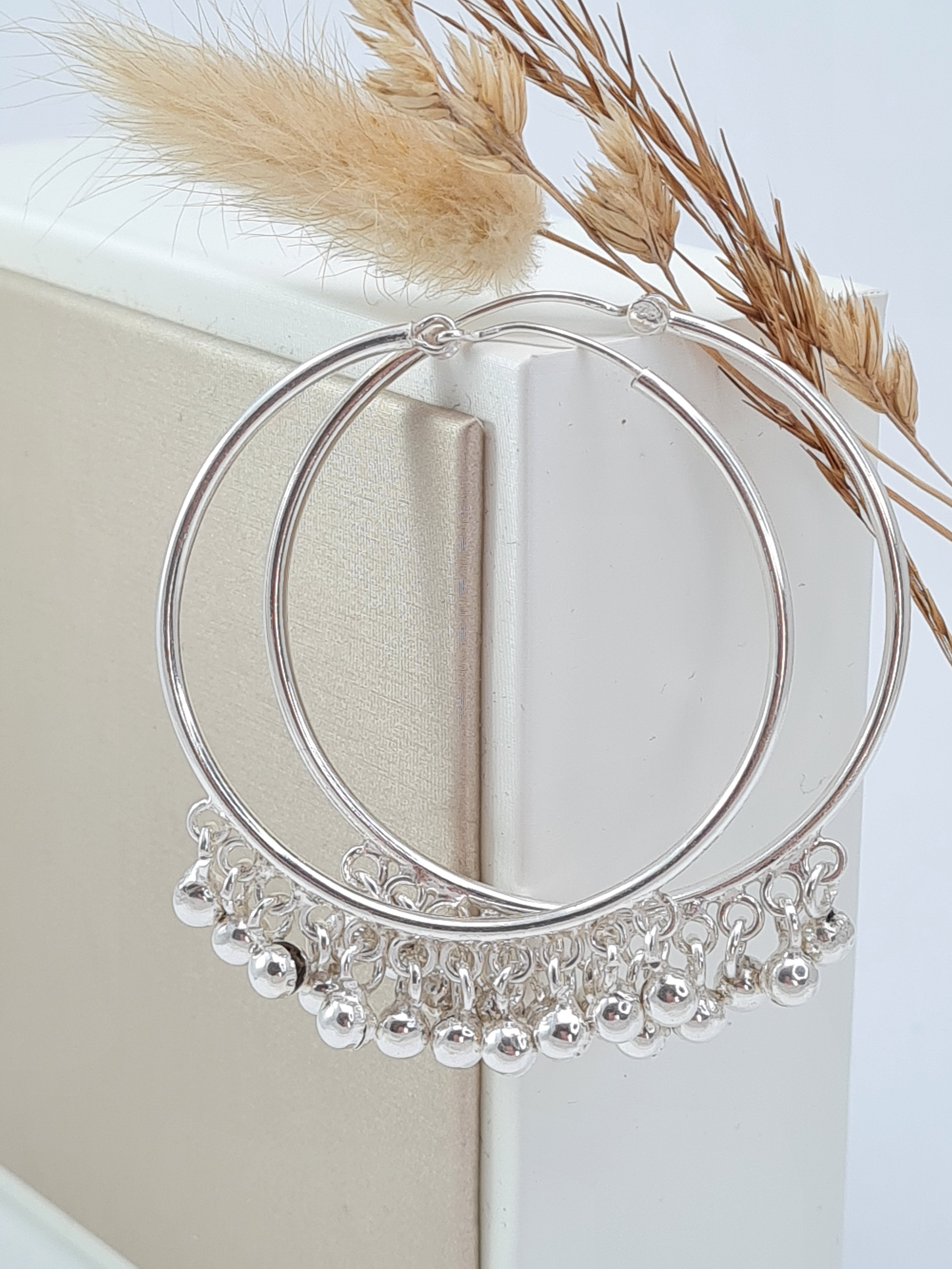 Grosse Silber Creolen - Boho Schmuck (DOS 28)