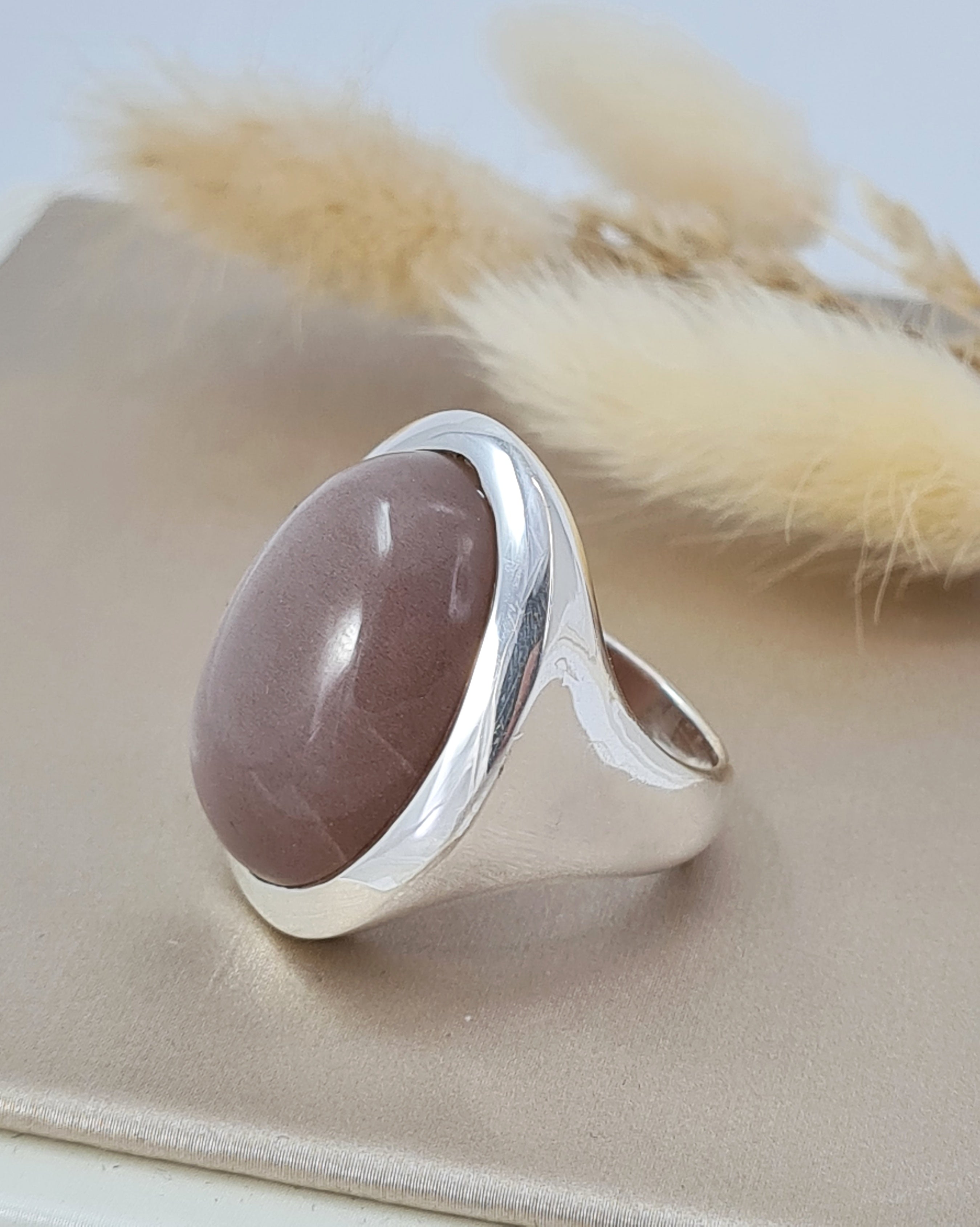 Silberring mit Chocolat-Mondstein (DFR 45)