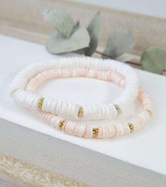 Armband aus Heishi und Sterlingsilber 925 vergoldet * (DAB 7)