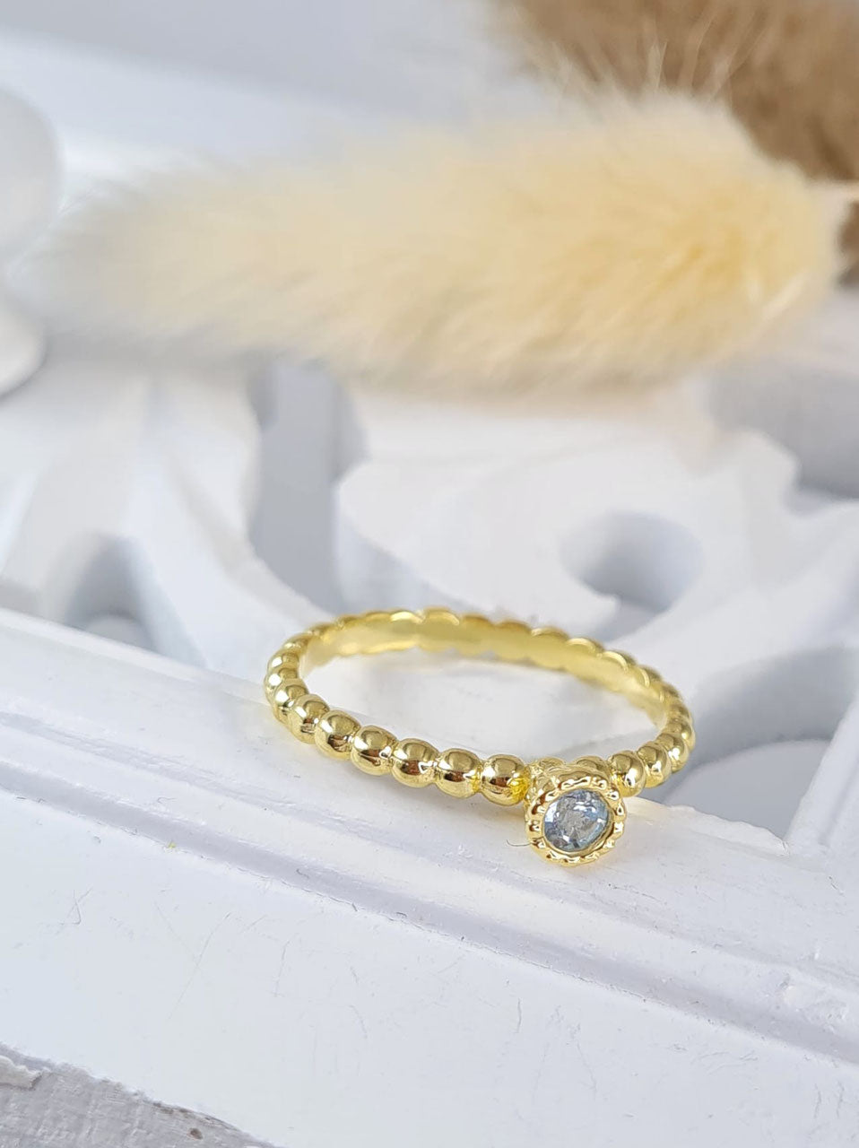 Ringe aus vergoldetem Sterlingsilber 925 und Edelstein (DFR 4)