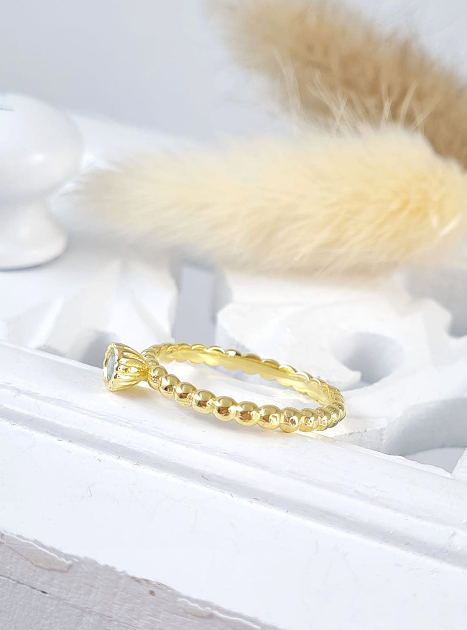 Ringe aus vergoldetem Sterlingsilber 925 und Edelstein (DFR 4)