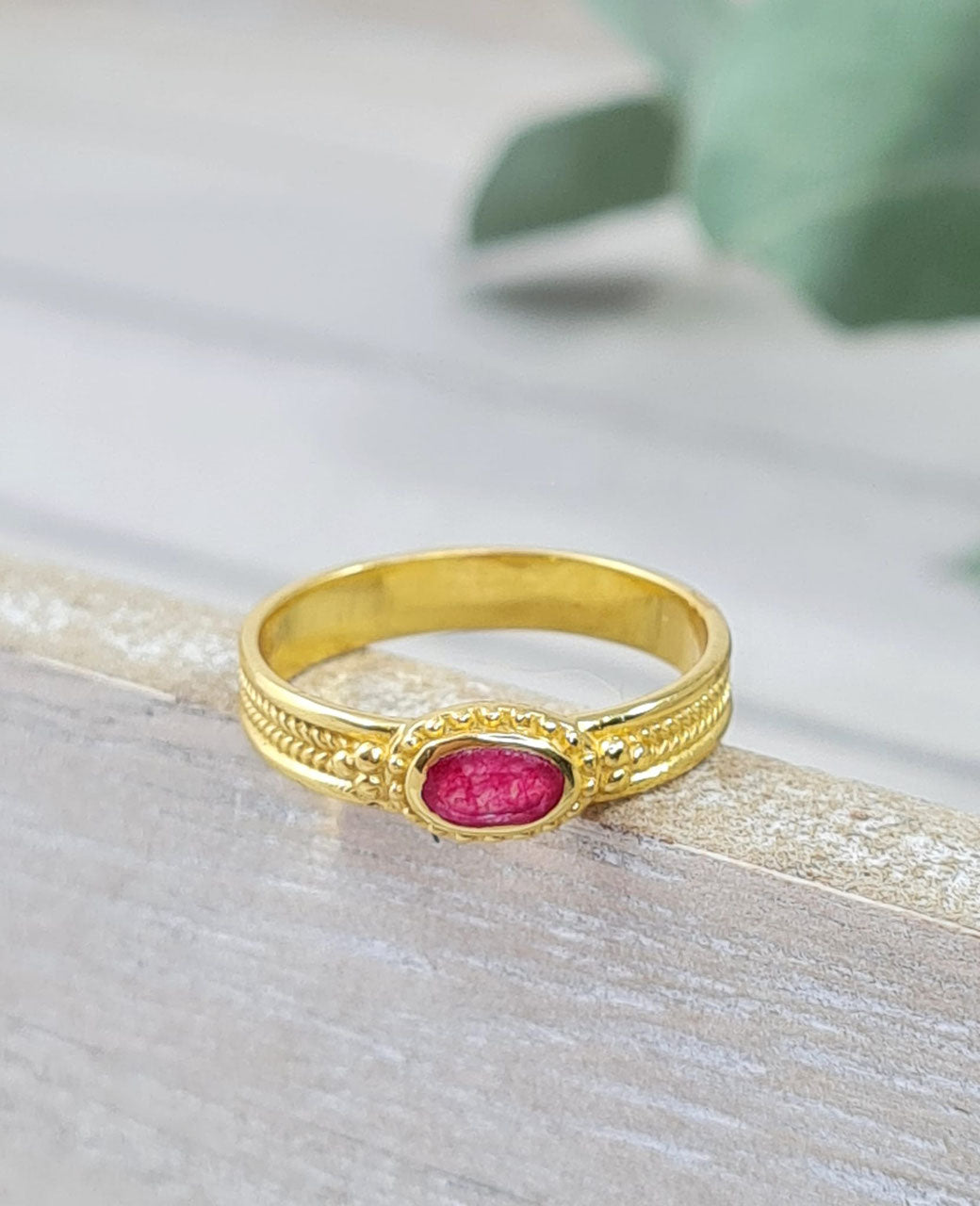 Ringe aus vergoldetem Sterlingsilber 925 und Edelstein (DFR 71)