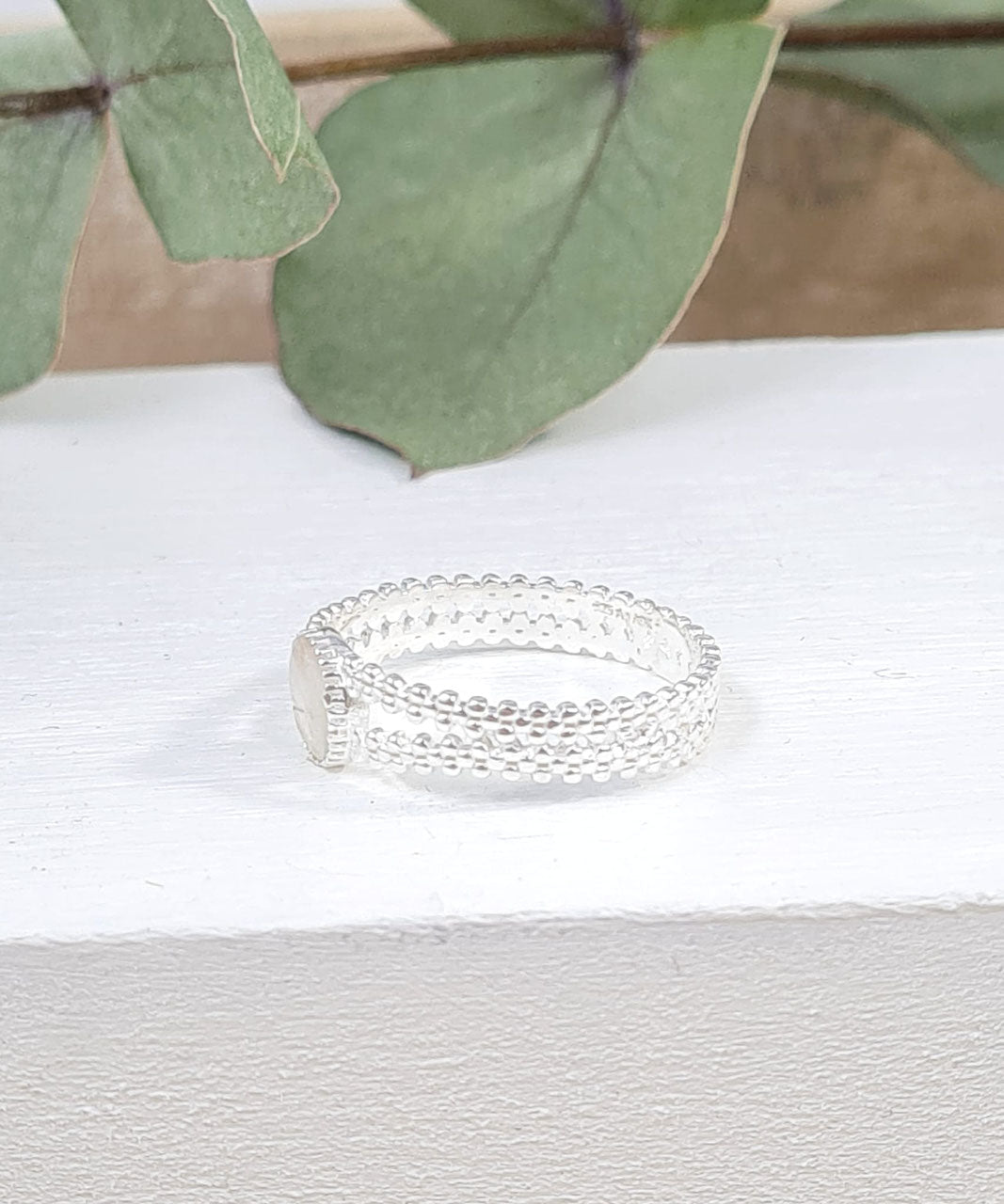 Ring aus Sterlingsilber 925 mit Mondstein oder Labradorit (DFR 58)