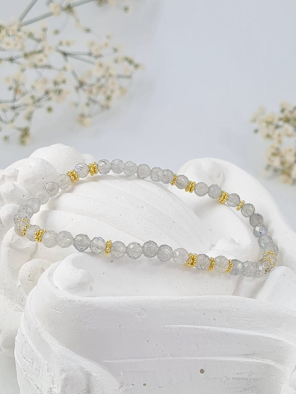 Labradorit Armband und Silber vergoldet * (DAB 15)