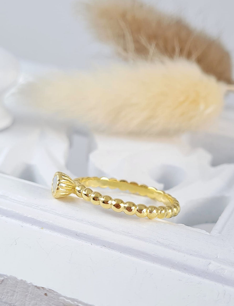 Ringe aus vergoldetem Sterlingsilber 925 und Edelstein (DFR 4)