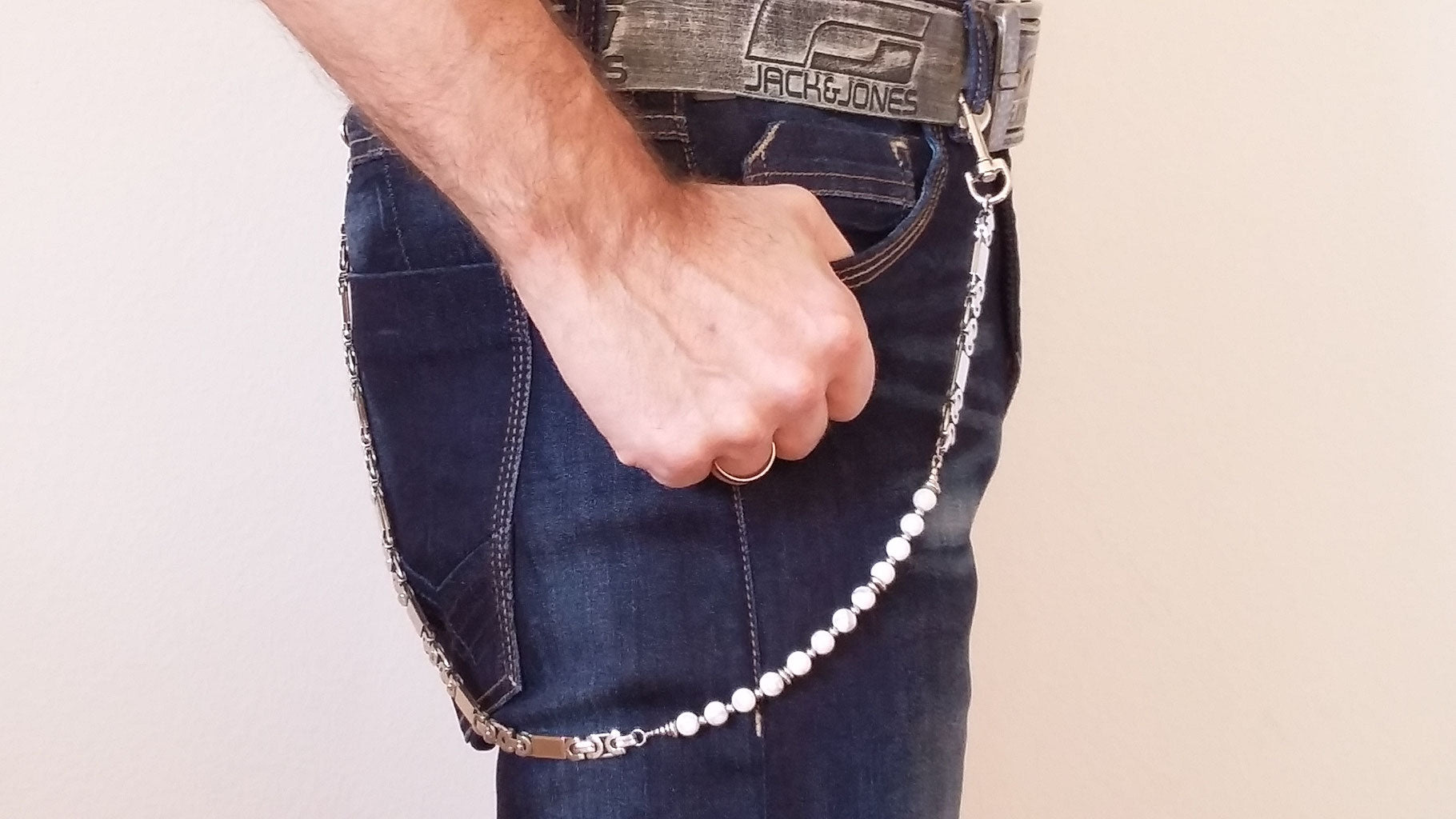 Hosenkette aus Magnesit und Edelstahl * (HHK 3)
