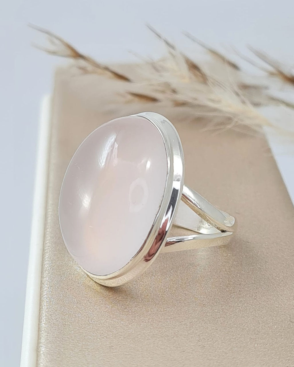 Silber Ring mit Rosenquarz (DFRS 2)