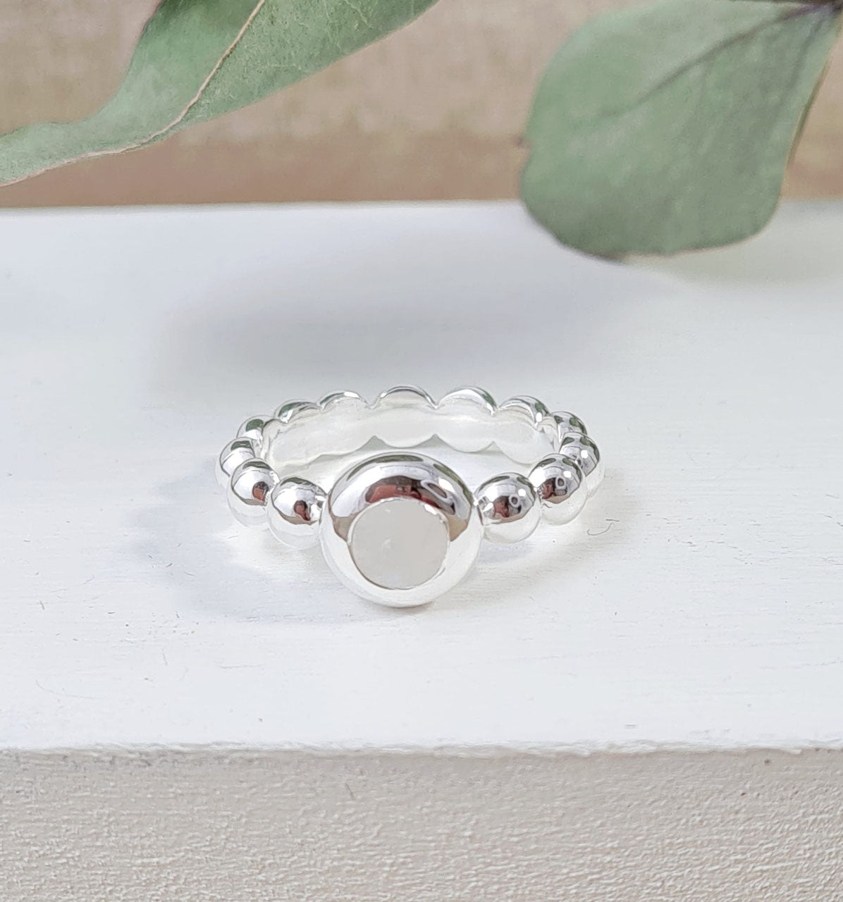 Ring aus Sterlingsilber 925 mit Mondstein oder Labradorit (DFR 57)
