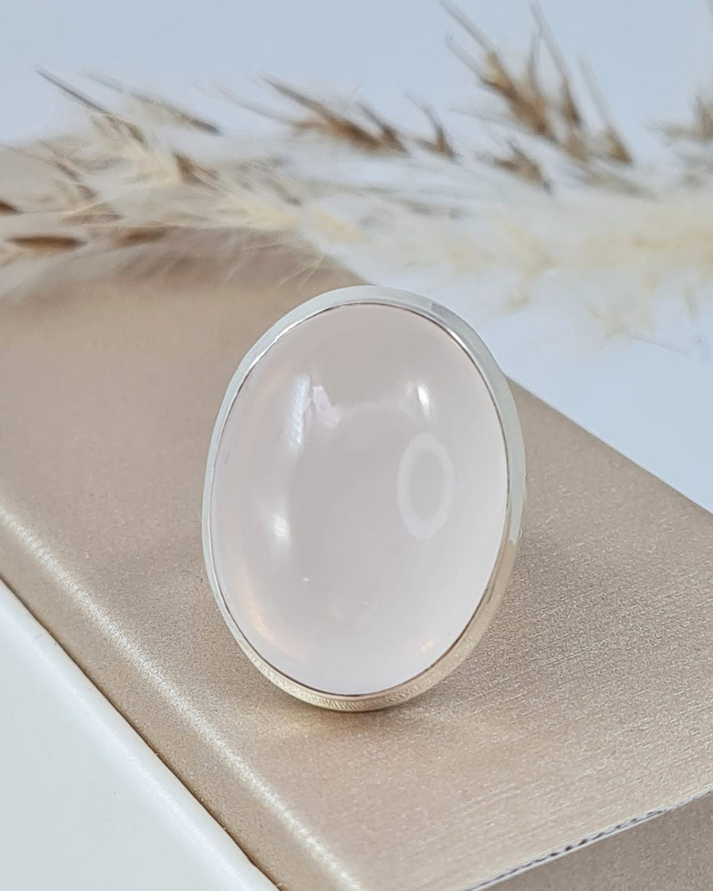 Silber Ring mit Rosenquarz (DFRS 2)