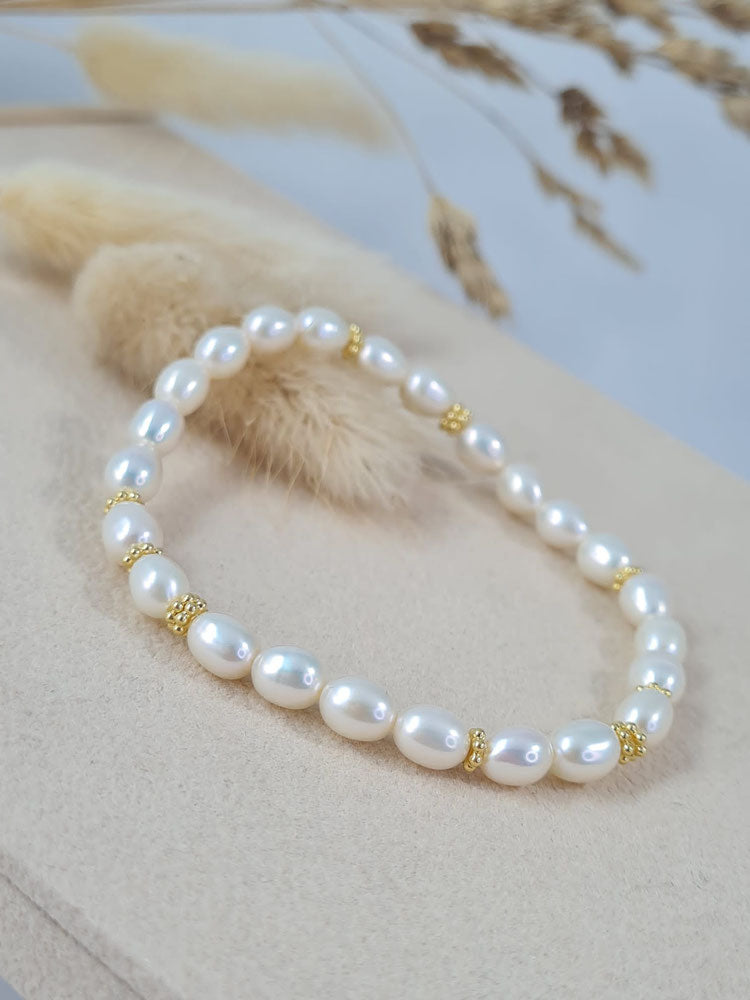 Perlenarmband mit Silber vergoldet * (DAB 16)