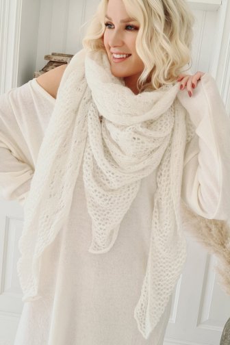 Schal aus Mohair - off white (S 10)