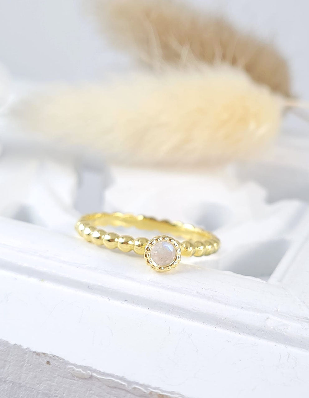 Ringe aus vergoldetem Sterlingsilber 925 und Edelstein (DFR 4)