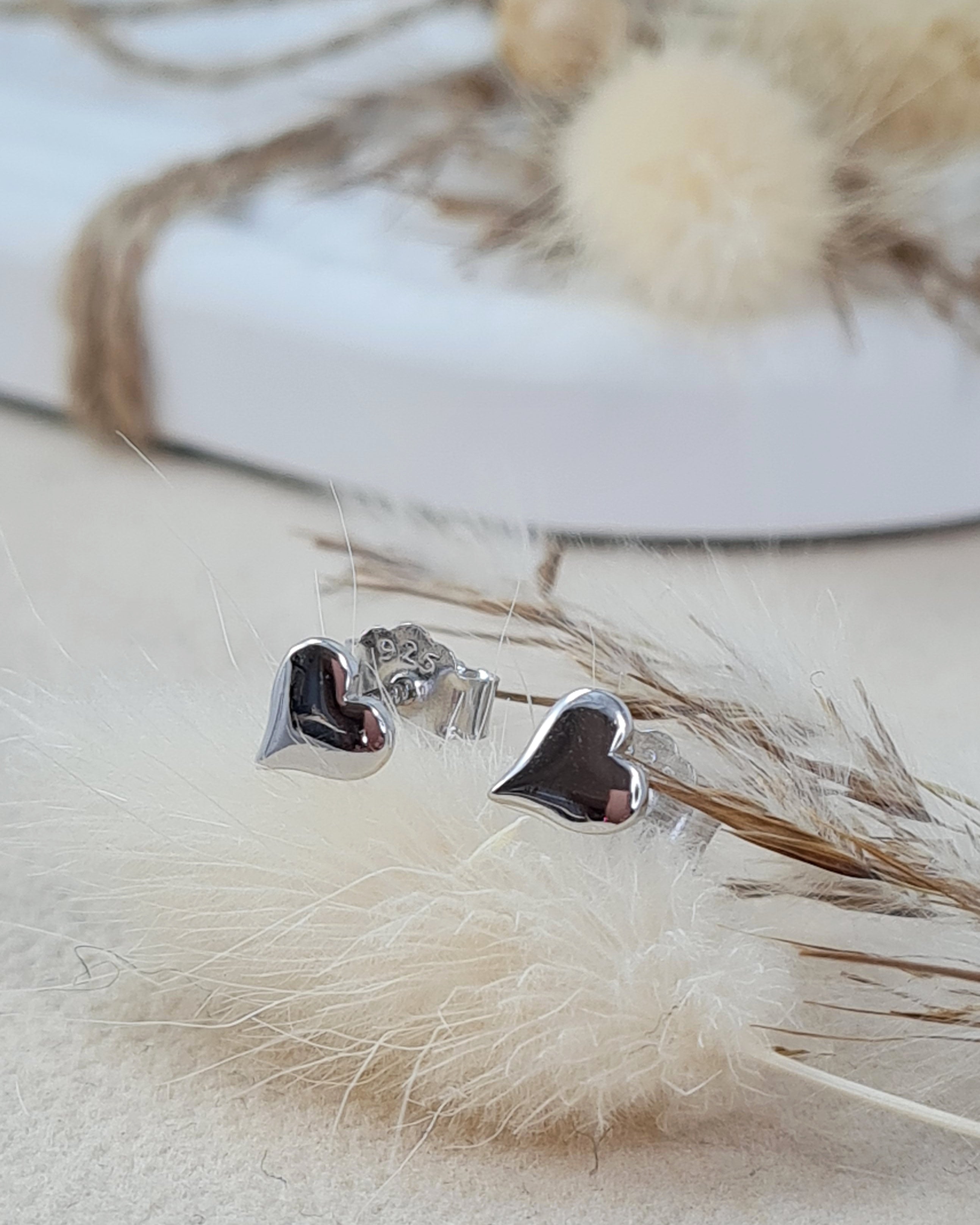 Herz Ohrstecker Mädchen – Silberschmuck 925 (OSM 10)