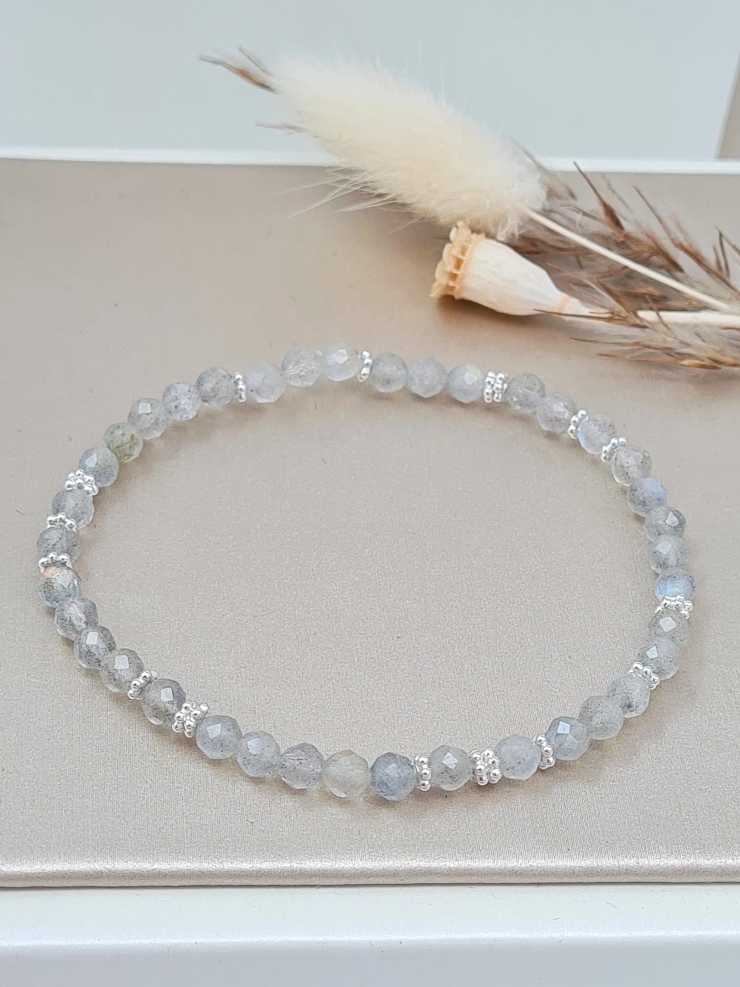 Labradorit Armband Damen – Facettierte Edelsteine & Sterling Silber 925 * (DAB 184)