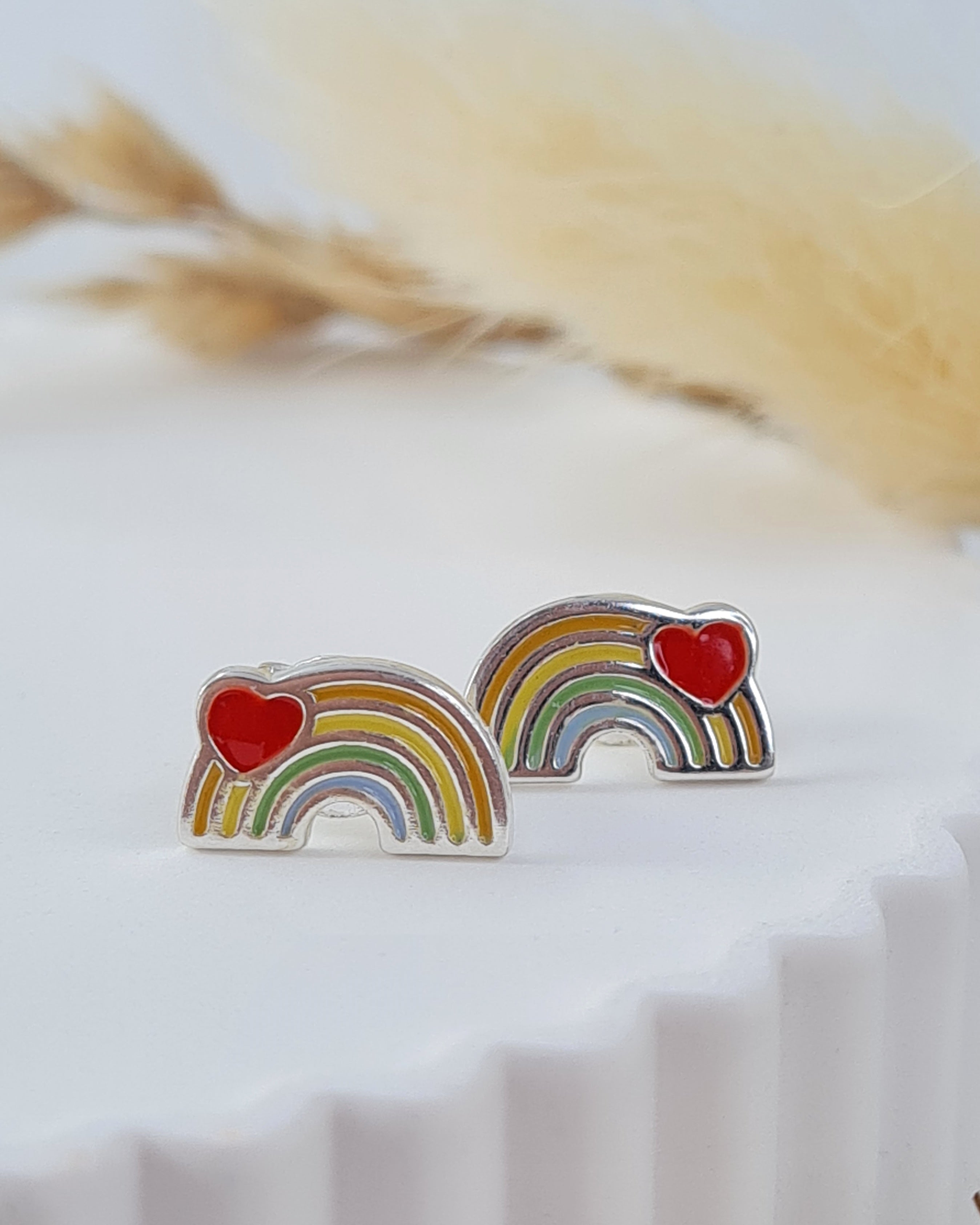 Mädchen Ohrstecker Regenbogen