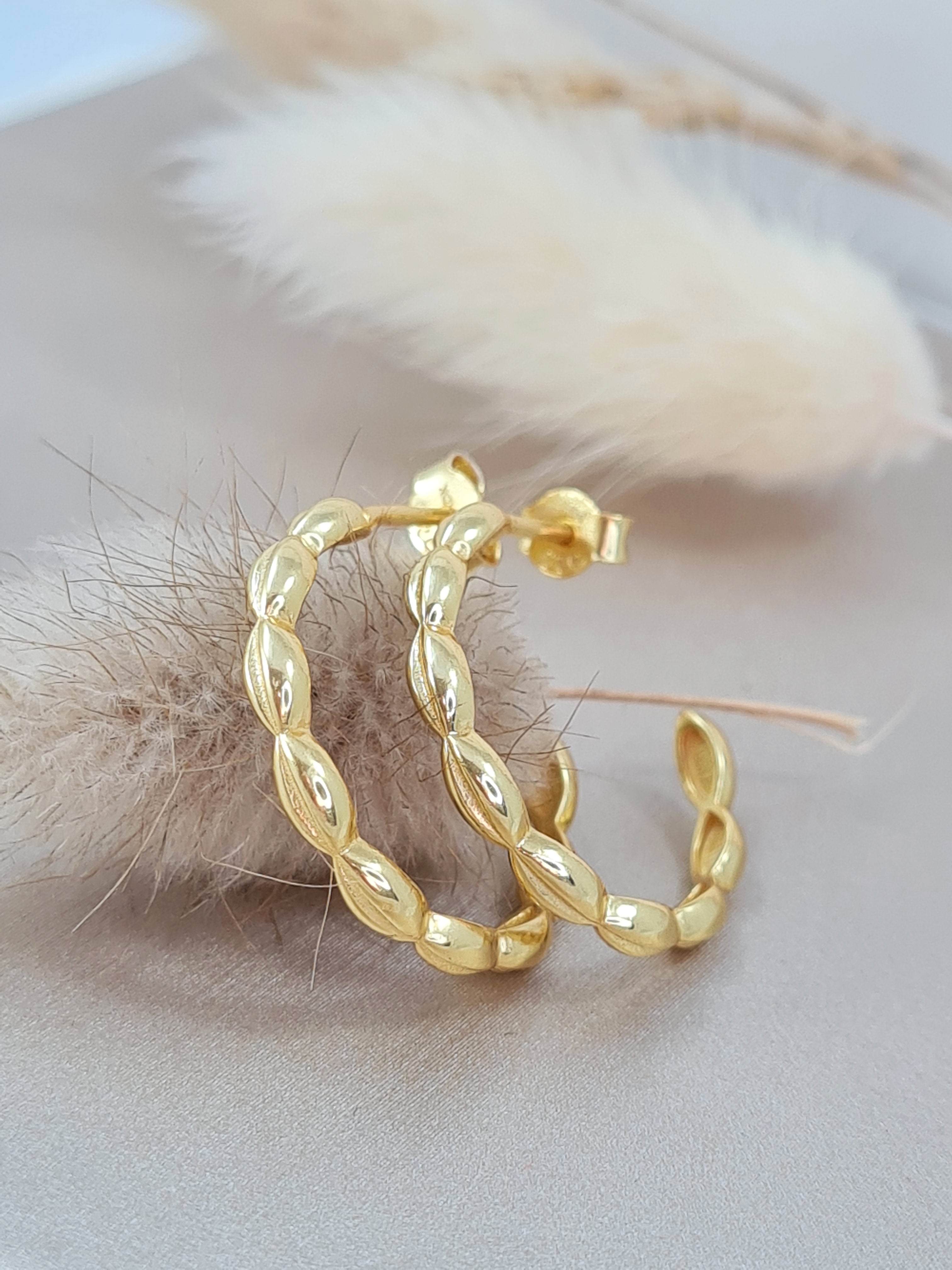 Gold-Creolen mit ovalem Muster (DOS 151)