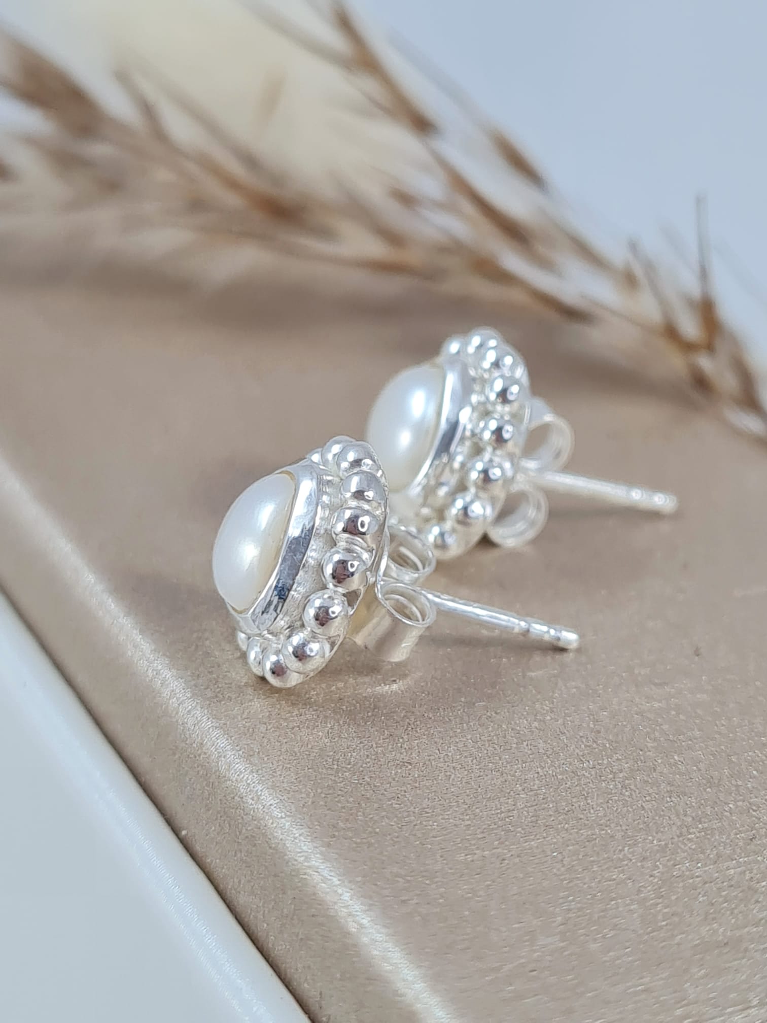 Perlen Ohrstecker Silber 925 (DOS 128)