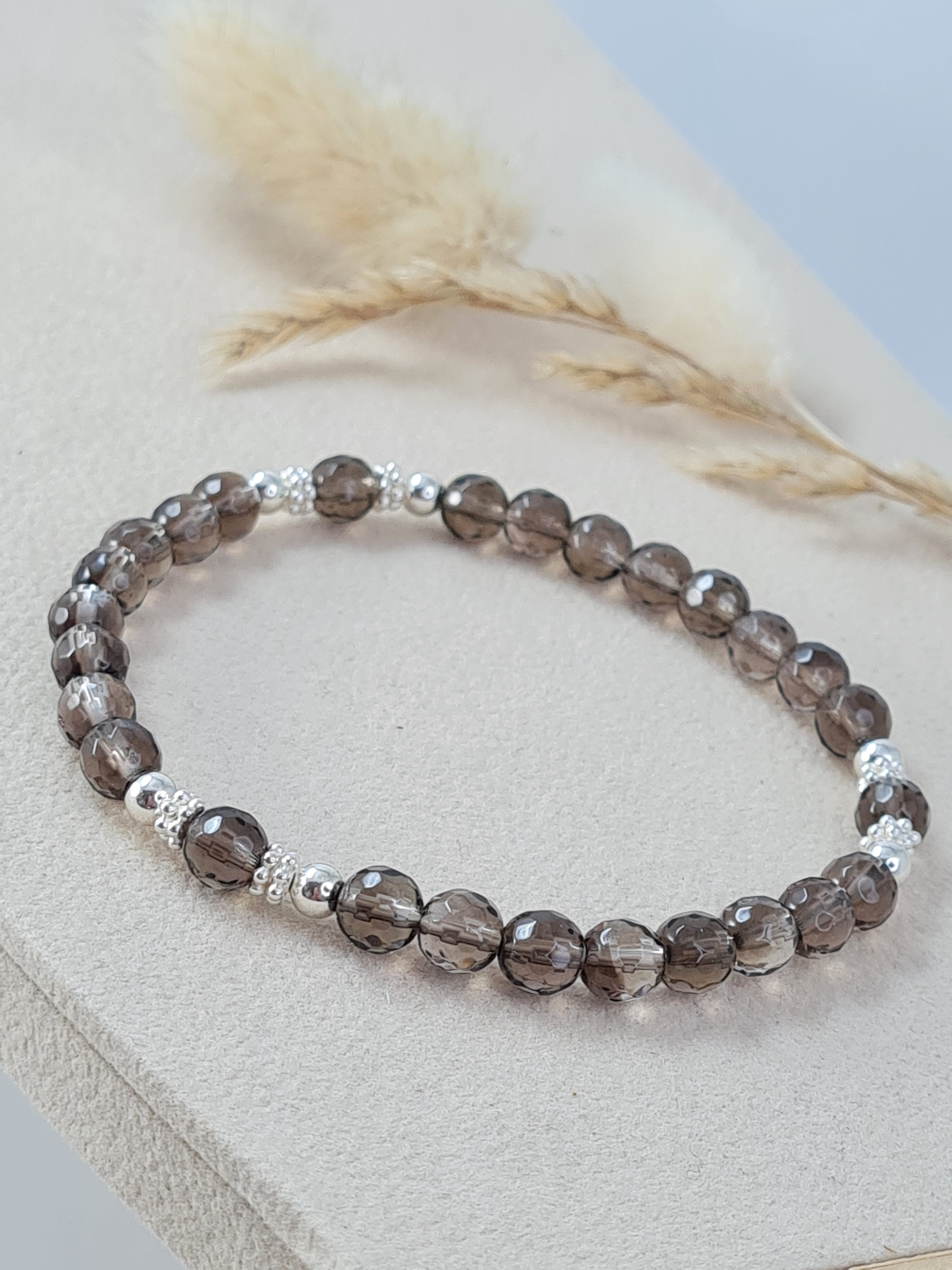 Rauchquarz-Armband mit Silber (DAB 234)