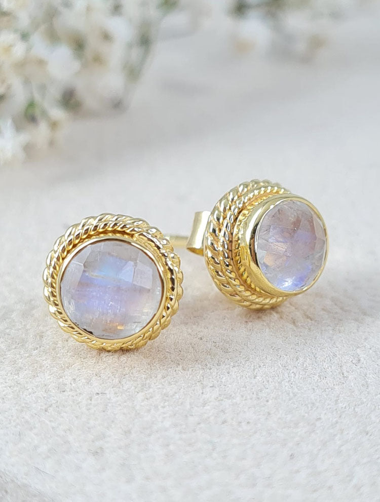 Mondstein Ohrringe vergoldet  (DOS 2)