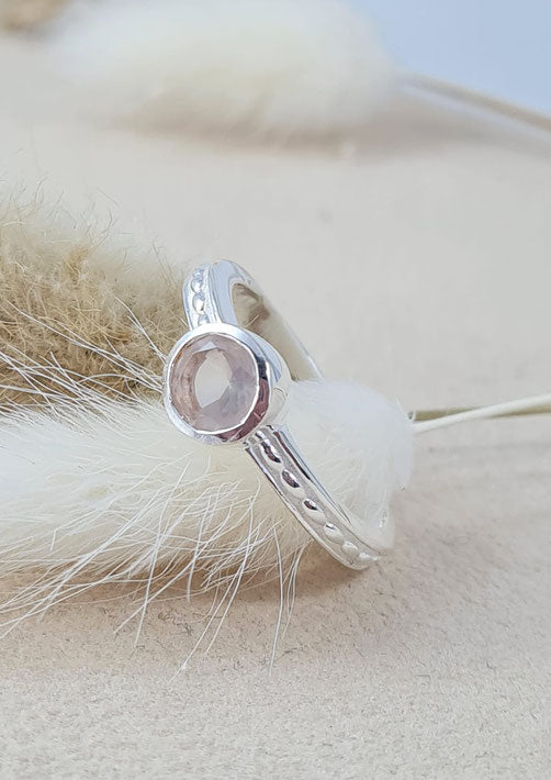 Ring aus Sterling Silber 925 mit Rosenquarz (DFR 81)