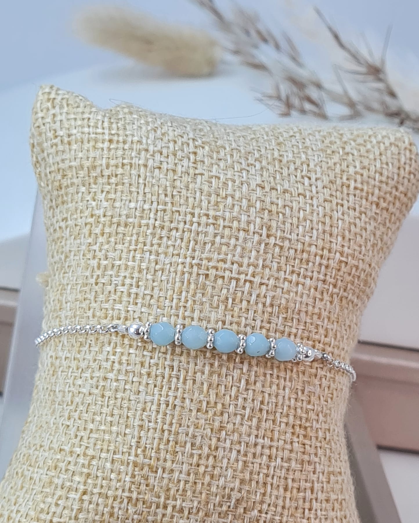 Silberarmband mit Aquamarin (DAB 174)