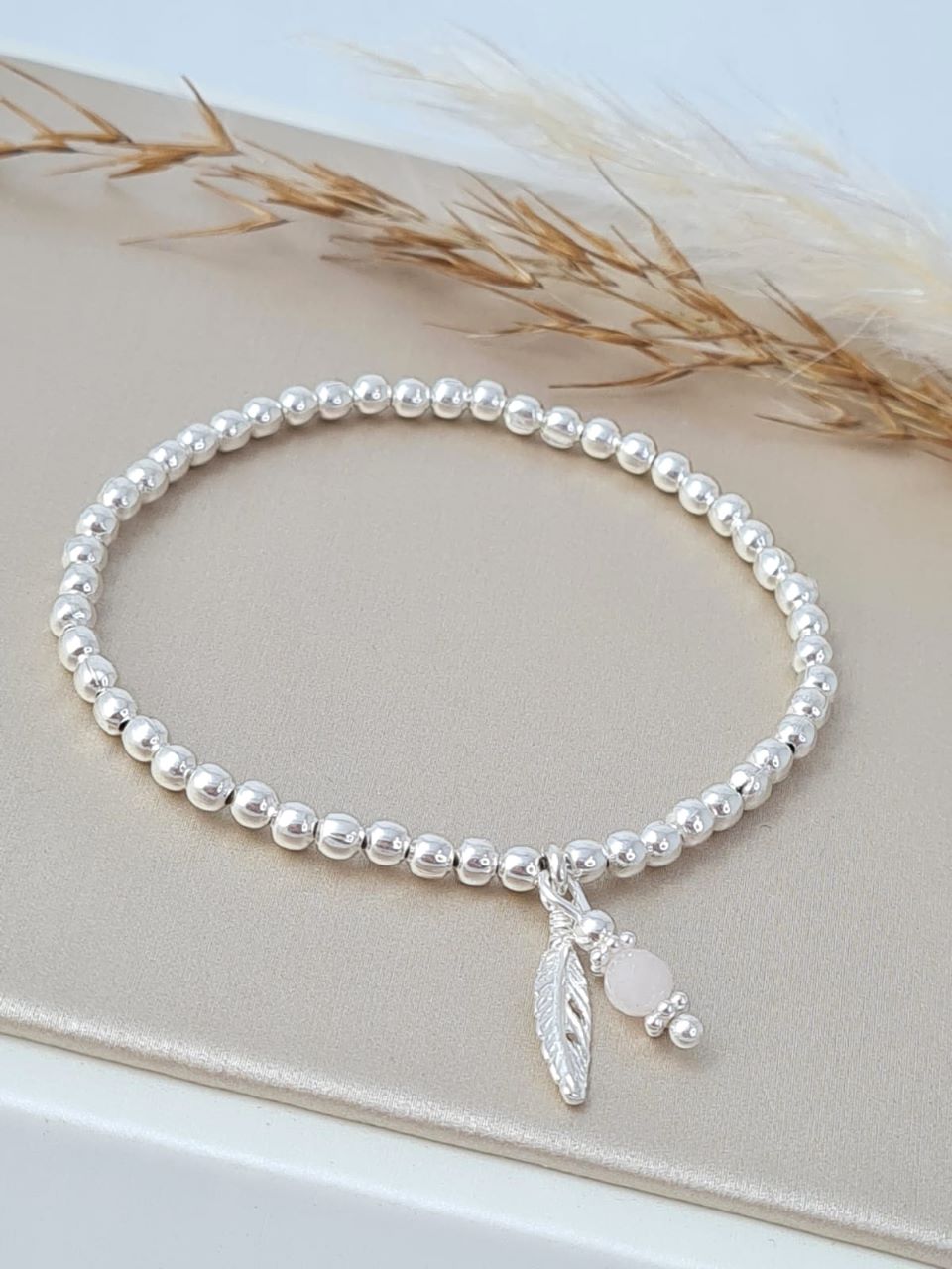 Kinderschmuck - Silber Armband mit Feder Anhänger * (KAB 6)
