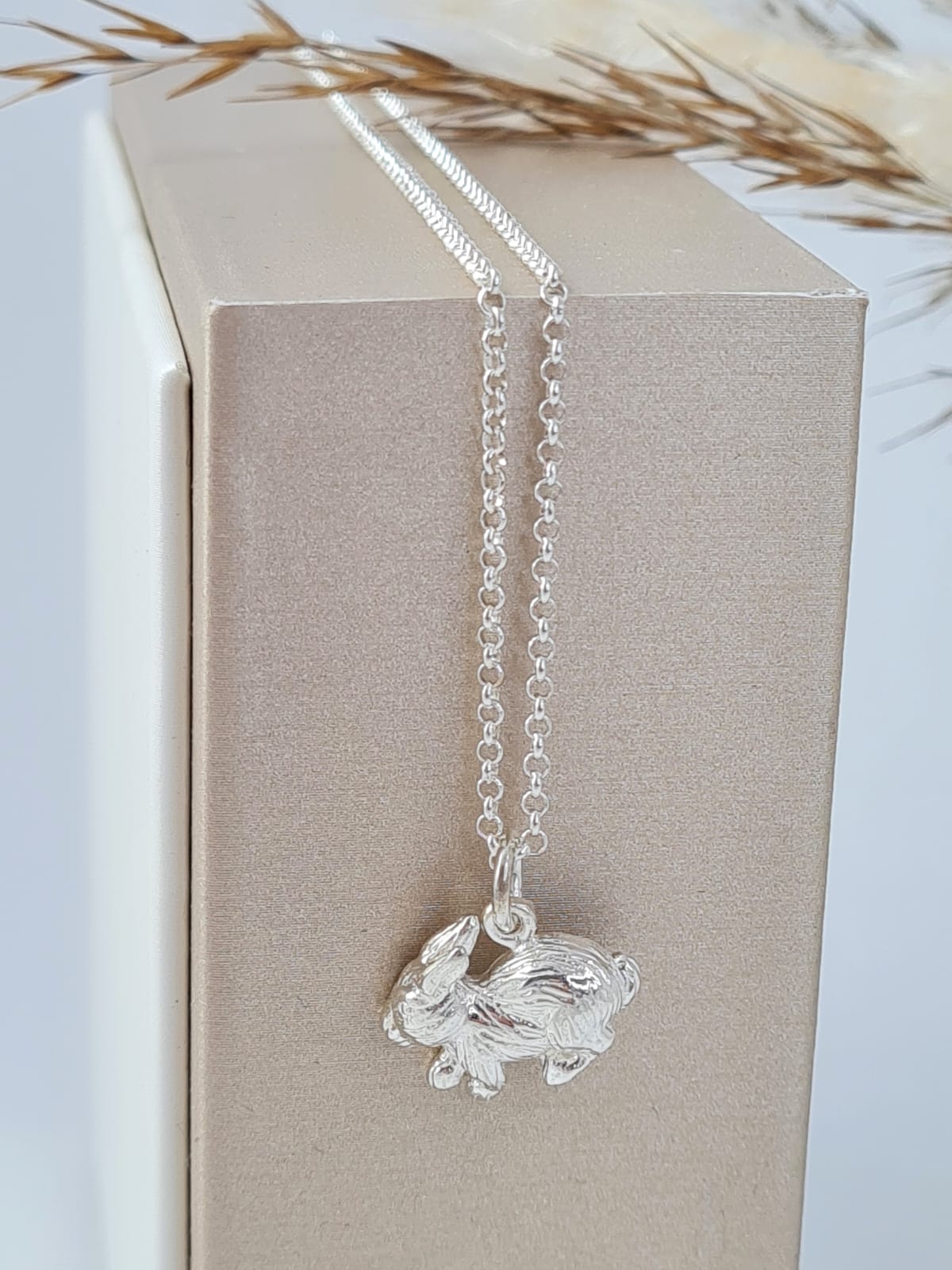 Kinderschmuck - Silber Halskette mit Hasen Anhänger (KHS 3)