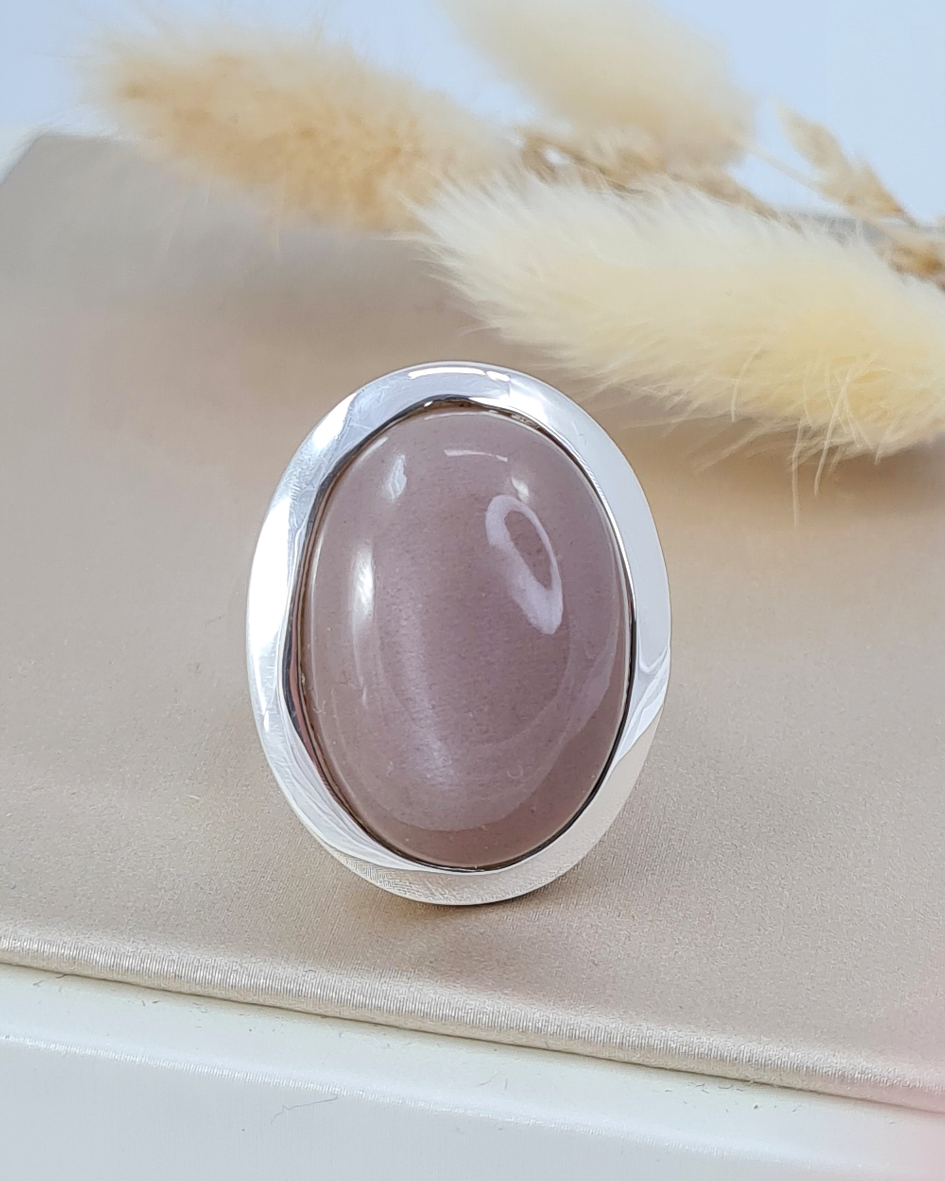 Silberring mit Chocolat-Mondstein (DFR 45)