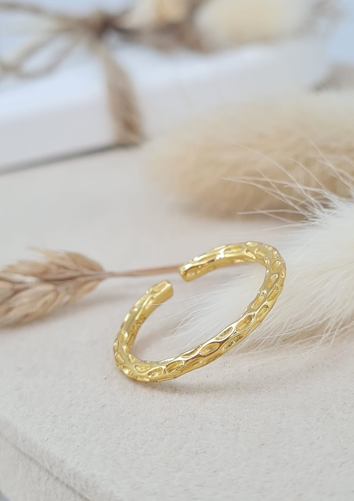 Schmaler vergoldeter Silberring 925 größenverstellbar | Minimalistisch (DFR 105)