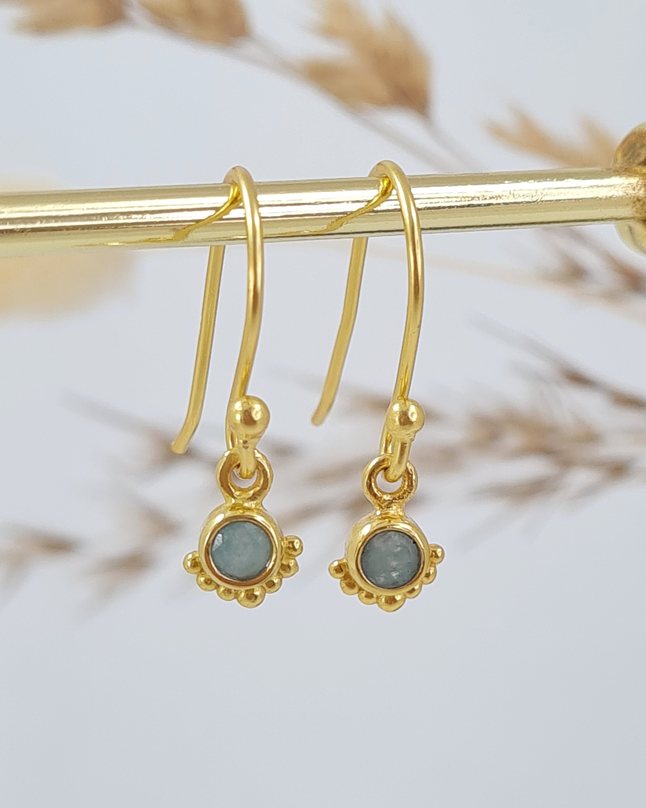 Mädchen Ohrringe vergoldet mit Edelsteinen (OSM 17)