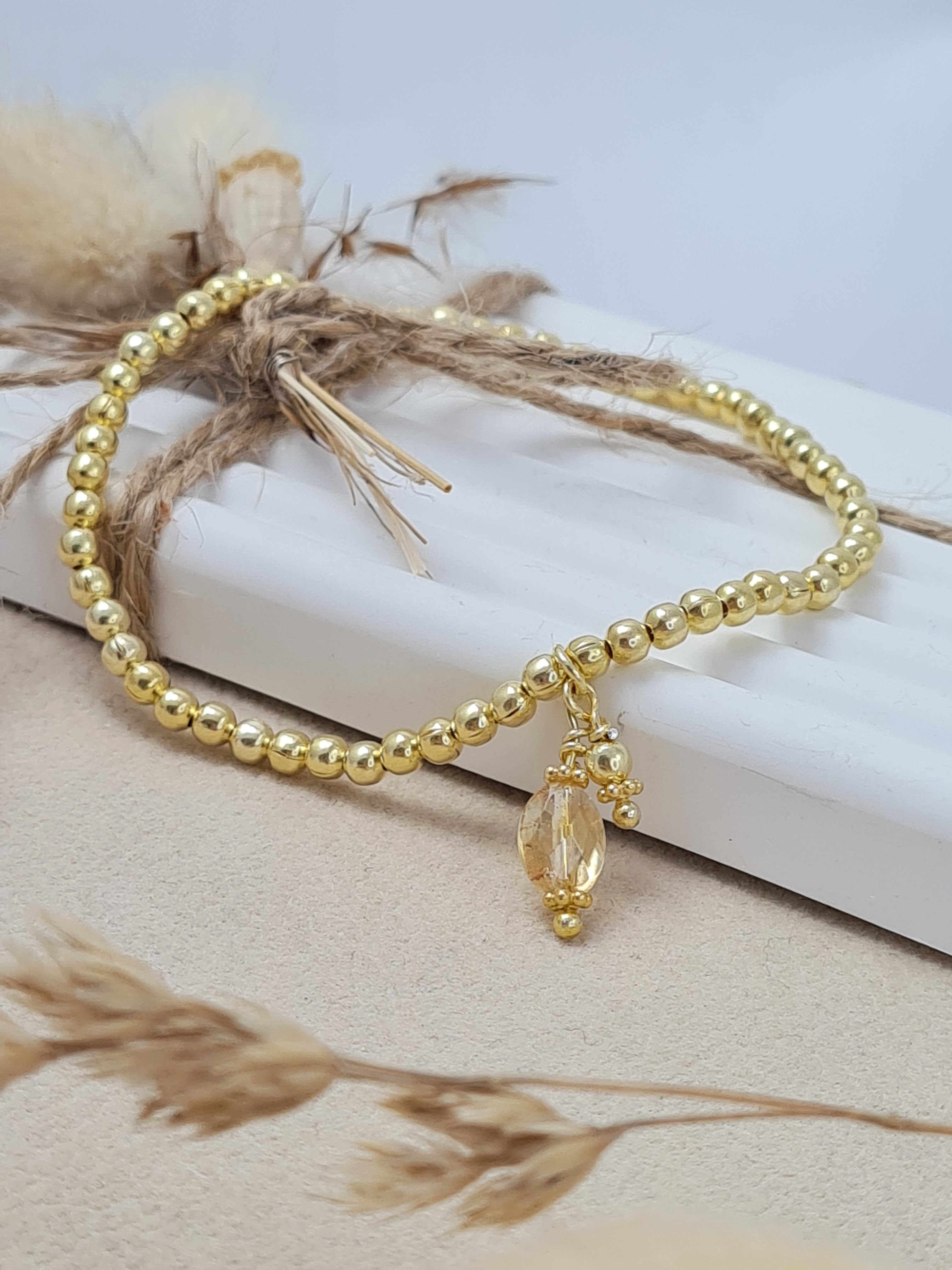 Citrin-Armband vergoldet *  (DAB 26)