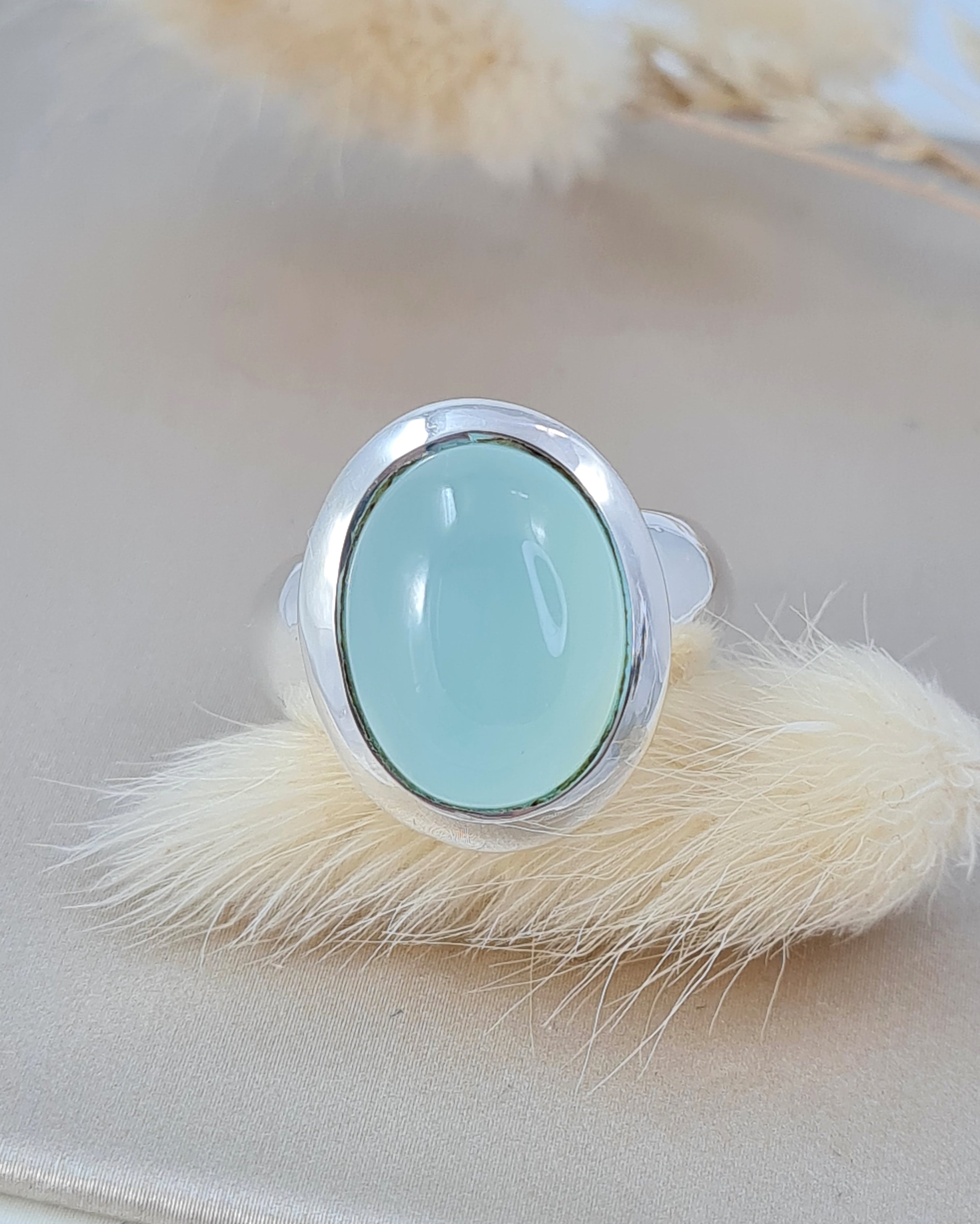 Silberring mit Aqua Achat (DFR 15)