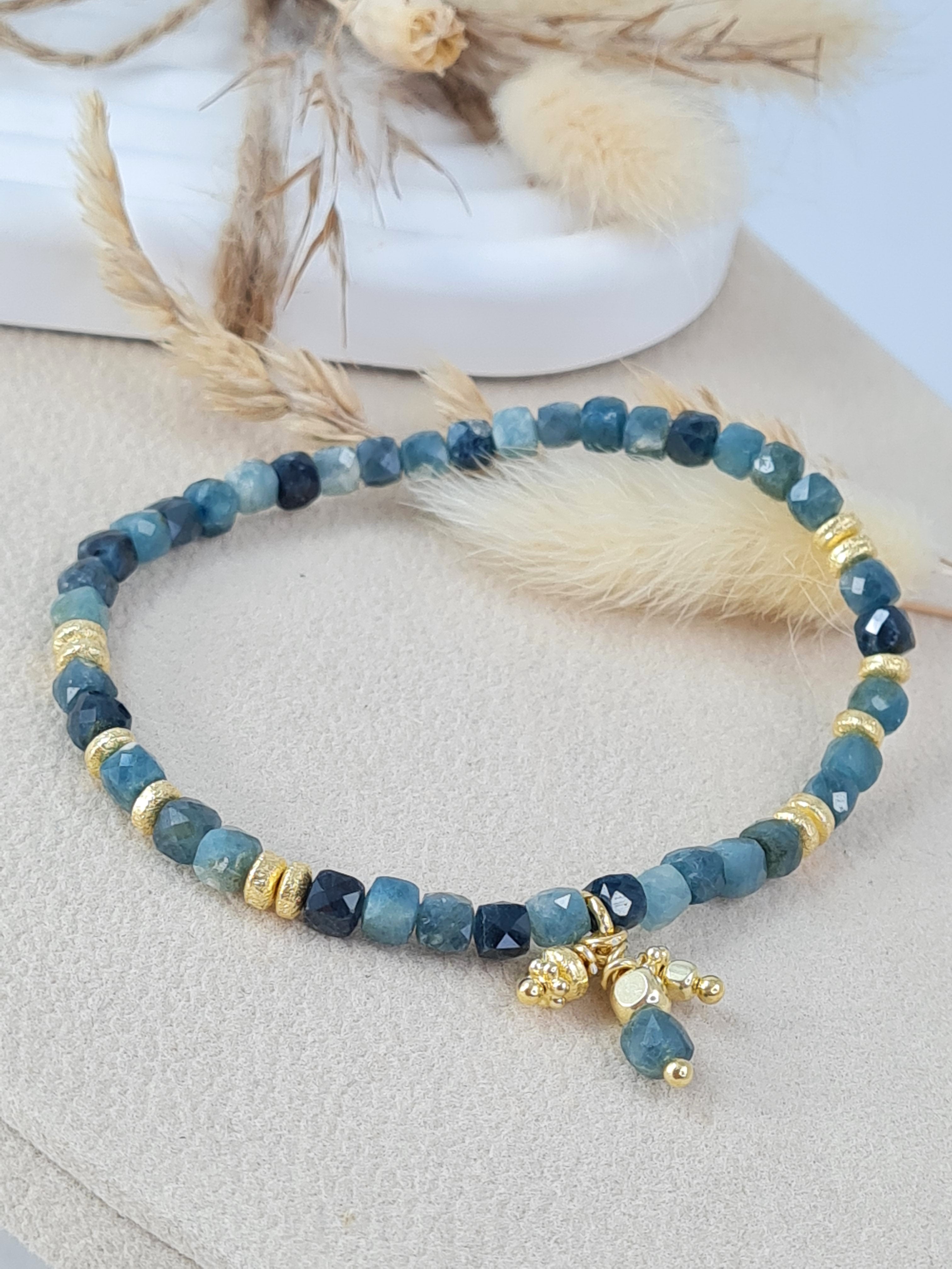 Grünes Turmalin Armband | Edelsteinarmband vergoldet * (DAB 281)