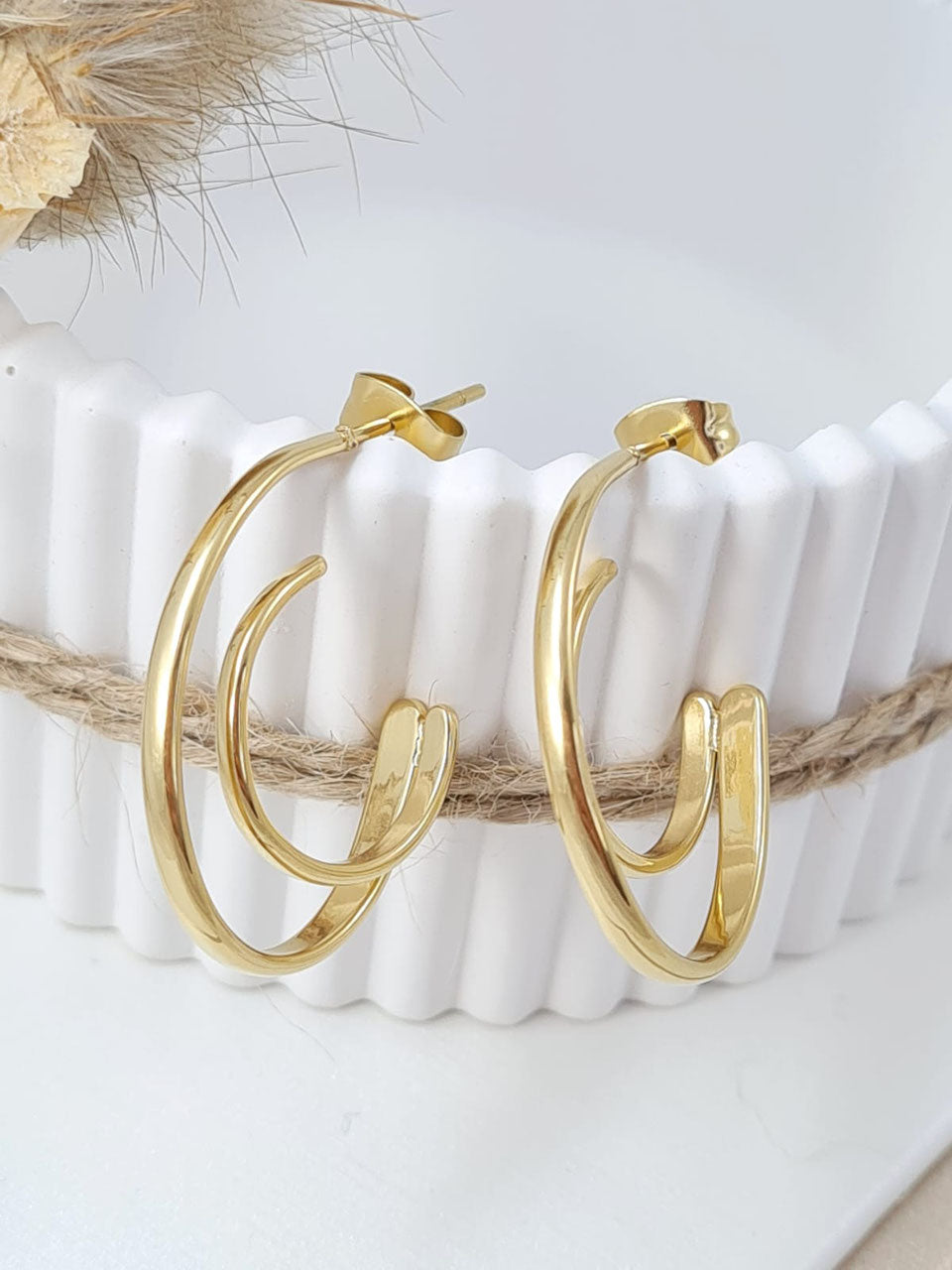 Double Hoops aus vergoldetem Edelstahl (EOS 2)