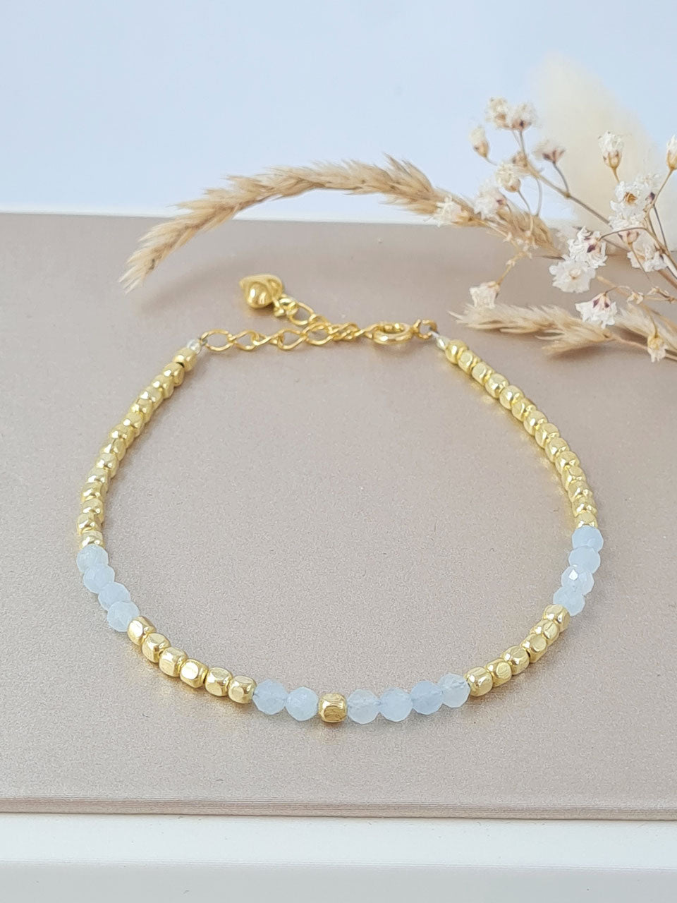 Edelstein-Armbänder - Labradorit, Aquamarin oder Mondstein * (DAB 236)