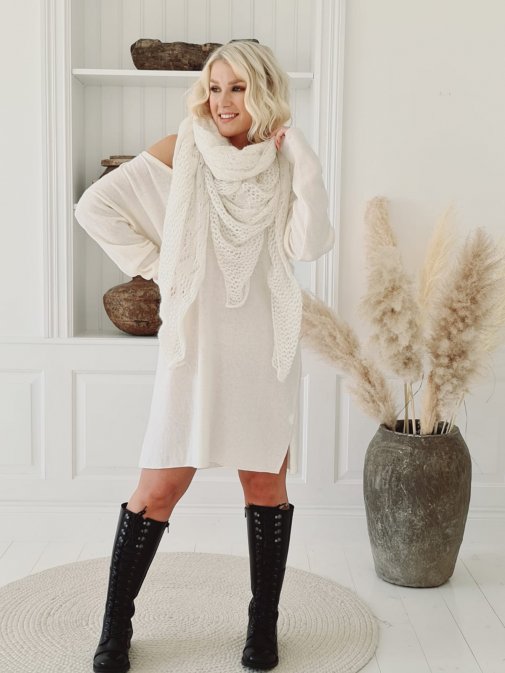 Schal aus Mohair - off white  (S 10)