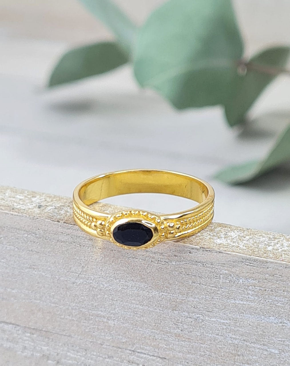 Ringe aus vergoldetem Sterlingsilber 925  und Edelstein (DFR 71)