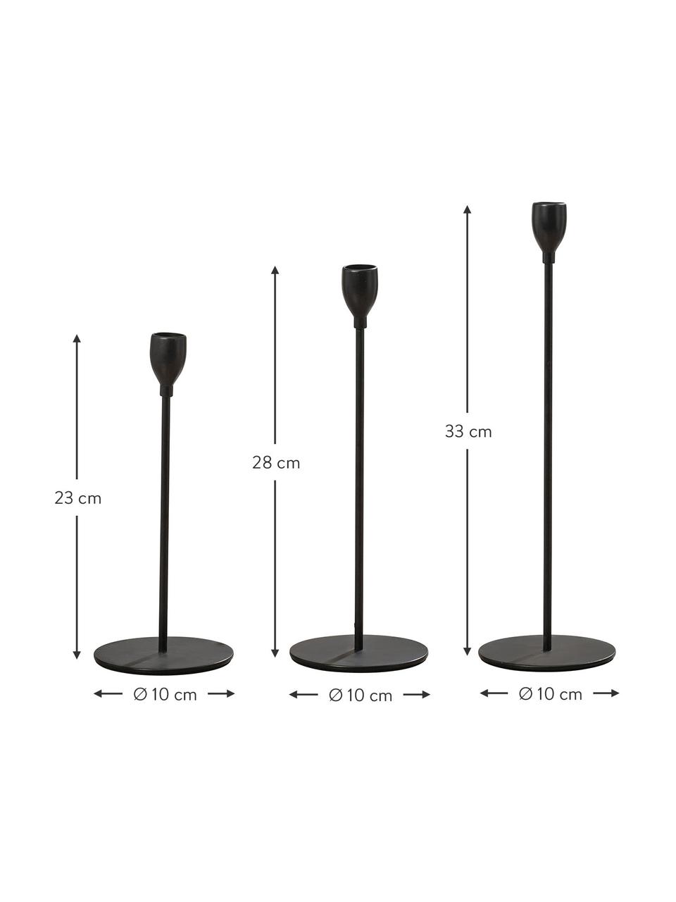 Kerzenleuchter-Set dreiteilig - Malte (schwarz)
