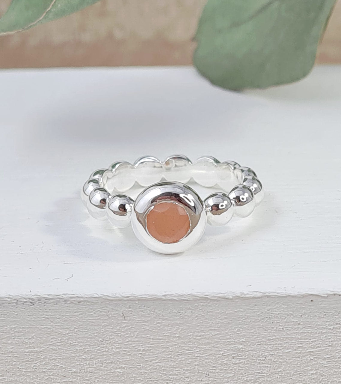 Ring aus Sterlingsilber 925 mit Mondstein oder Labradorit (DFR 57)
