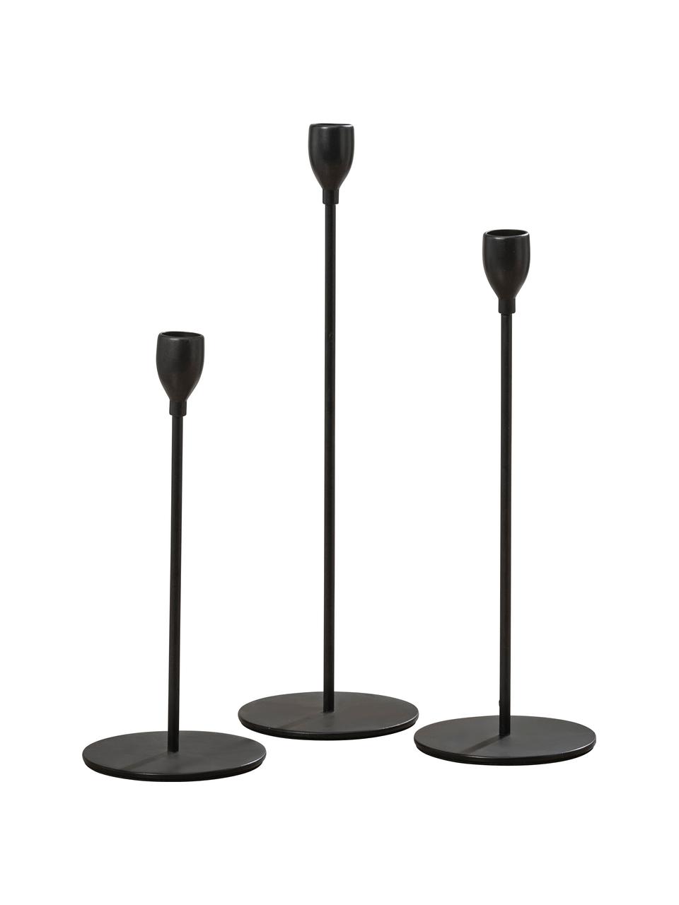 Kerzenleuchter-Set dreiteilig - Malte (schwarz)