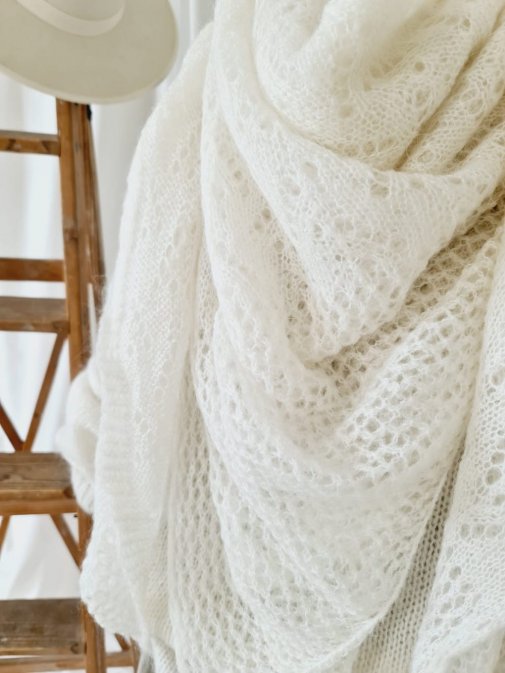 Schal aus Mohair - off white  (S 10)