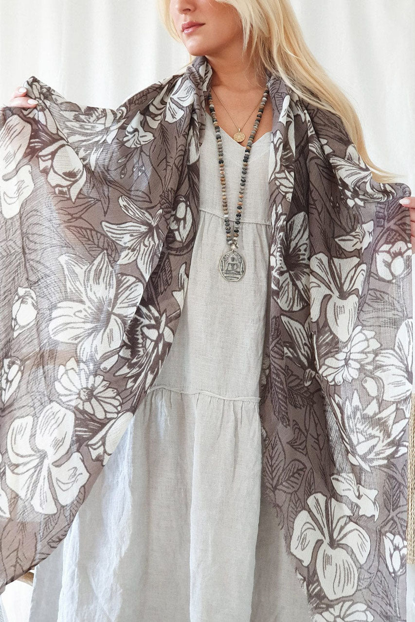 Schal "FLORINA TAUPE"  (S17)