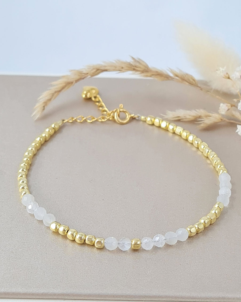 Edelstein-Armbänder - Labradorit, Aquamarin oder Mondstein * (DAB 236)