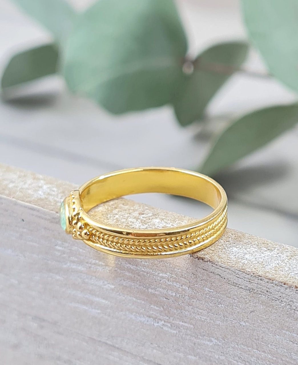 Ringe aus vergoldetem Sterlingsilber 925  und Edelstein (DFR 71)
