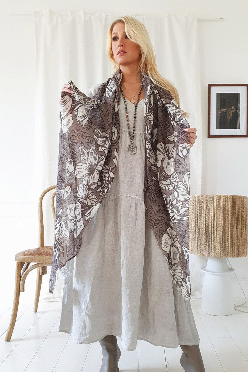 Schal "FLORINA TAUPE"  (S17)